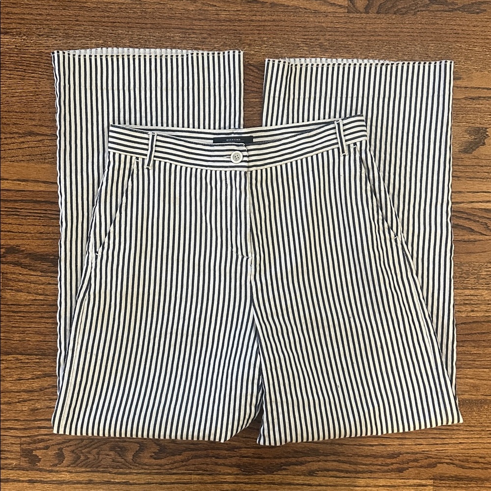 MaxMara Striped Wide-Leg Weekend Pants Size 6